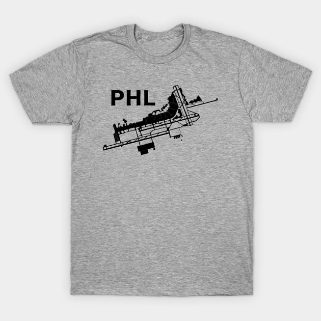 PHL - Philadelphia International Airport T-Shirt by evaporationBoy 